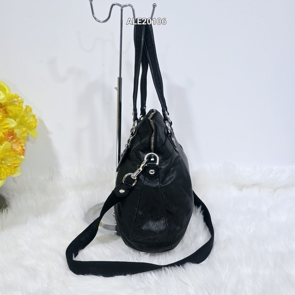 Coach Poppy Black Leather Satchel Shoulder Bag #16283 - Picture 12 of 17